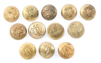 19TH C. US MILITARY BAND UNIFORM BUTTONS LOT OF 12