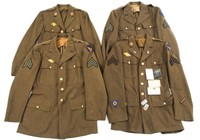 WWII USAAF ENLISTED - NCO DRESS TUNIC LOT OF 4