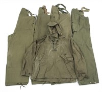 WWII - KOREA USN DECK JACKET & OVERALL LOT OF 5