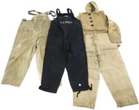 WWII US NAVY WET WEATHER SET & OVERALL LOT