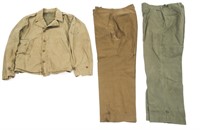 WWII US ARMY M1941 FIELD JACKET & TROUSERS LOT