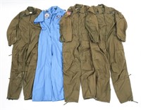 USAF & US ARMY NAMED FLYER'S COVERALLS LOT OF 4