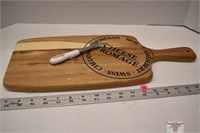 Wooden Cheese Board with Knife