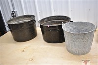 2 - Canners and Galvanized Pail (No Lids)