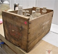 Wooden Fruit Box with Glass Jugs *LYR