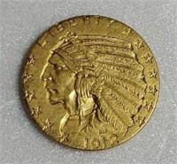 1912 U.S. $5 Indian Head Gold Coin