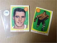 2x  cartes de hockey topps 1961 pennington