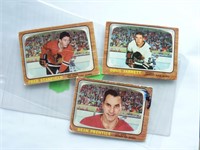 3x cartes hockey topps 1966 chicago