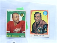 2 x cartes de hockey topps 1961
   rudy pillous
