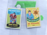 cartes de hockey serge savard ed giacomin
   opc