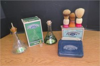 Vintage Barber Bottles, Soap w Original Bx, Brush