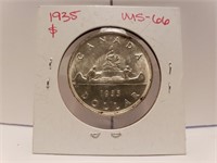 1935 Canada Dollar Coin Silver