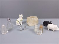 Quartz Candleholder, Collectable S & P Shakers