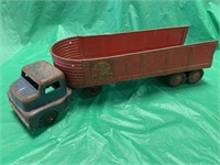 VINTAGE STEEL STRUCTO FARMS TRUCK BLUE / RED