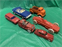 (5) MIX PLASTIC TOY CARS IDEAL / AURORA