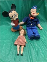 GROUP OF 3 DOLLS / KIDS RELATED GERMANY POPEYE