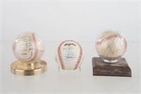 3 National League Team Autographed Baseballs
