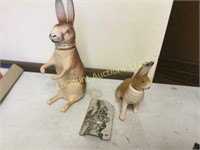 antique paper mache candy Easter Rabbits mold