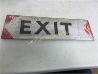 old wood painted Exit sign