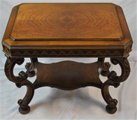 ANTIQUE CARVED MAHOGANY SIDE TABLE