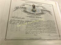 JI Case Stock Certificate early 1900's Old Abe