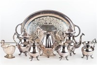 Silver Plated Tea Set and Tray