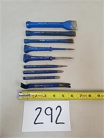 9 Dasco Pro Punches, Chisels and Small Pry Bar