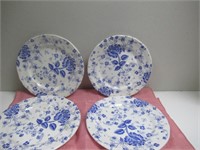 Lot  of 4 Blue and White Plates