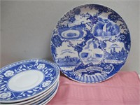 Yellow Stone Plate  and 4 Johnson Bros Plates