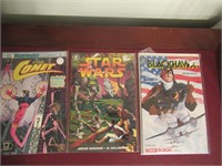 3 Comics Books (Star Wars,Black Hawk, Comet)