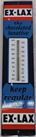 1940s EX LAX AD THERMOMETER METAL AND PORCELAIN