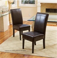 (4 Total Chairs) Chocolate Brown Leather Chairs