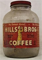 VINTAGE 1939-1942 HILLS BROS COFFE CONTAINER GLASS