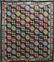 HANDCRAFTED DIAMOND PATTERN QUILT