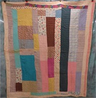 HANDCRAFTED PATCHWORK LINES QUILT