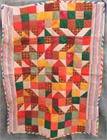 HANDCRAFTED CRIB QUILT-VIBRANT COLORS