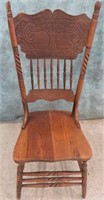 PRESSED BACK WOOD DINING CHAIR