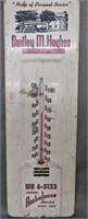 VTG-DUDLEY M HUGHES METAL ADVERTISING THERMOMETER
