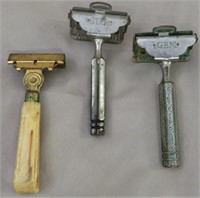 3 VINTAGE SINGLE EDGE RAZORS *GEM*STAR*SCHICK