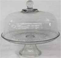 DIAMOND PATTERN PEDESTAL CAKE PLATE WITH DOME