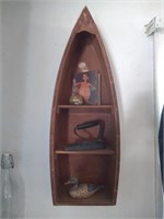 Row boat wall shelf and content's  9x25"