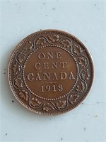 1918 Canada Large cent 1 Penny coin