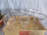 6-Vintage Silver Trimmed Glasses