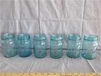 6- Blue Pint Jars