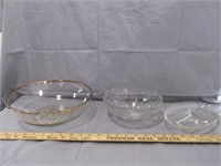 3 Clear Bowls