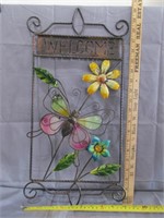 Butterfly Metal Welcome Hanging Sign