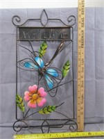 Dragonfly Metal Welcome Hanging Sign