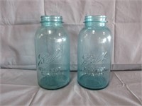 2 Half Gallon Blue Jars