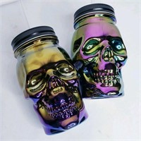 Skull glass drinking mason jars