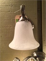 Single frosted white glass globe wall mount fixtur